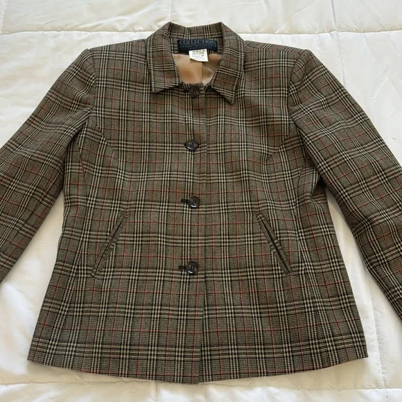 Harve Benard Collection Plaid 100% Wool Fully lined. Blazer Sz 6P - Picture 8 of 10